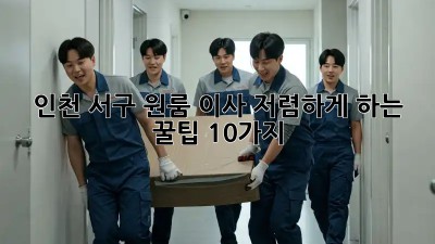 인천 서구 원룸 이사, 저렴하게 하는 꿀팁 10가지!